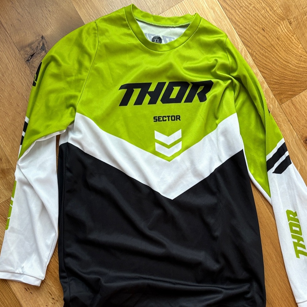 Thor Sector Lime and Black Racing Jersey